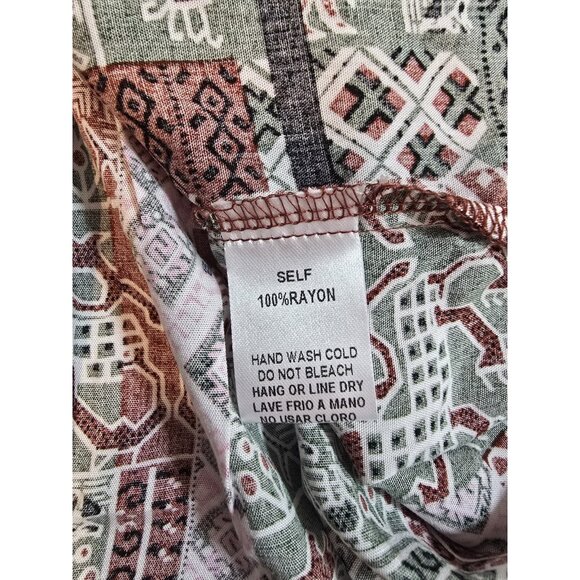 Easel tiered tunic top baby doll patchwork print pattern size M New - Picture 4 of 13